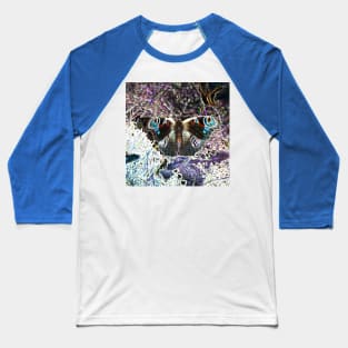 Pixelated Butterfly Baseball T-Shirt